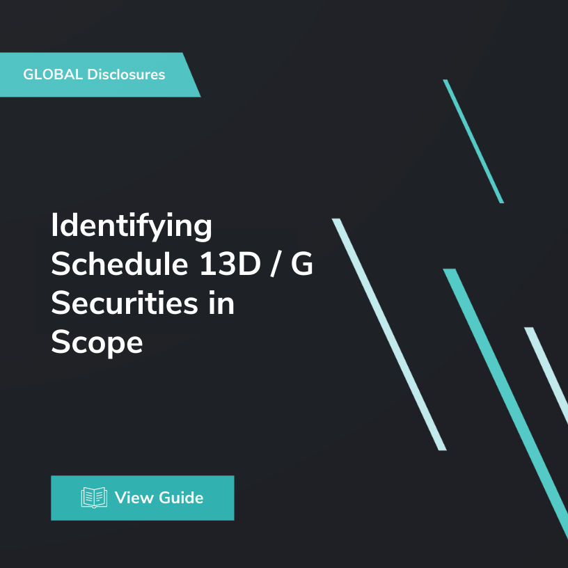 Identifying Schedule 13D / G Securities in Scope