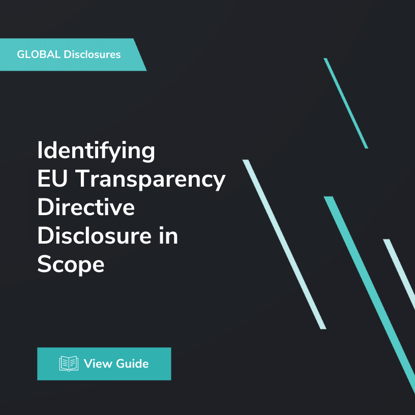 Identifying EU Transparency Directive Disclosure in Scope