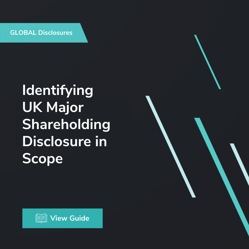 Identifying UK Major Shareholding Disclosure in Scope