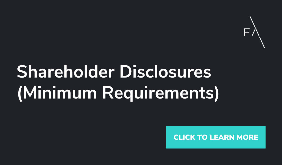 Shareholder Disclosures (Minimum Requirements)